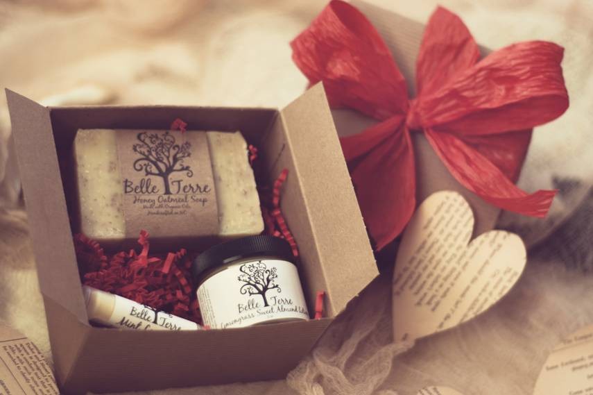 Red Gift Box - Soap, Lotion, And Lip Balm